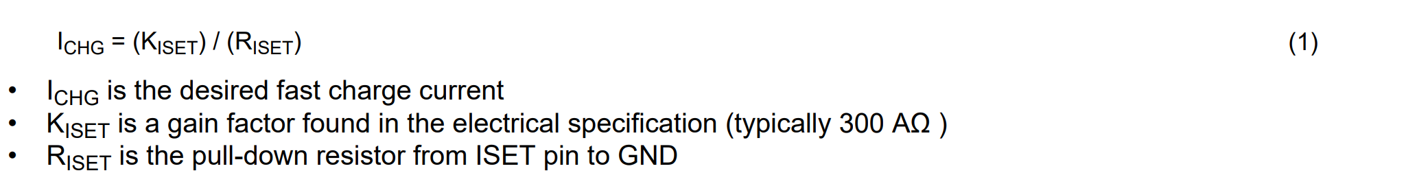 Charging current formula